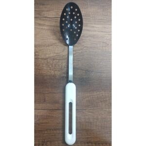 Vintage Bonny USA Nylon Slotted Spoon 12" Black White D4